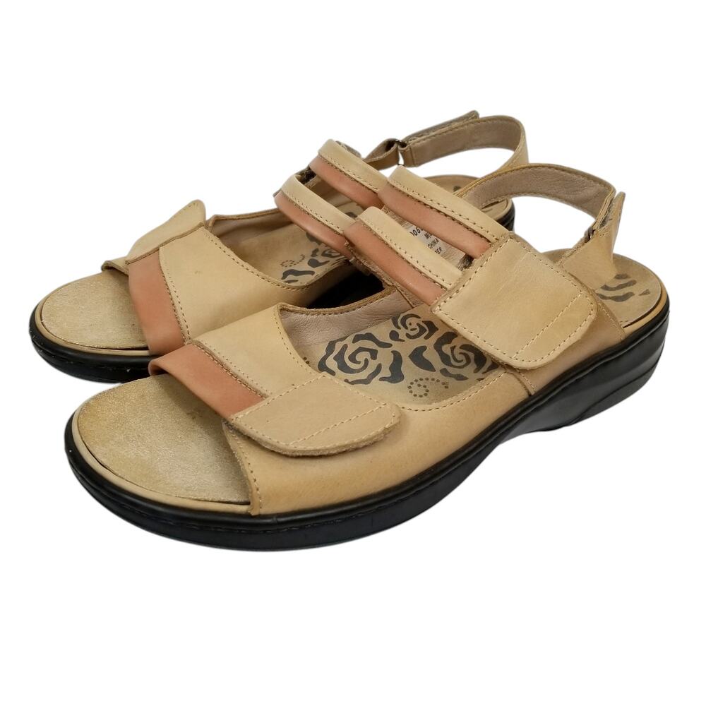 Propet Jocelyn Women's Leather Adjustable Strap Sandals Tan Neutral Size 9